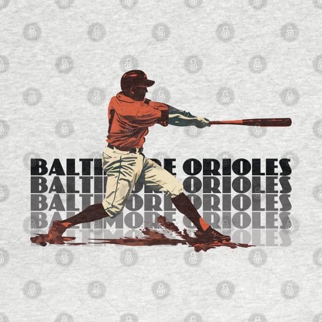 Retro Baltimore Orioles Slugger by Rad Love